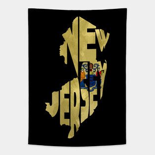 New Jersey Typo Map Tapestry