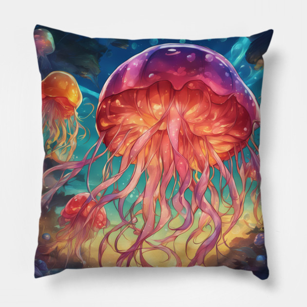 adventure wavas Pillow by animegirlnft