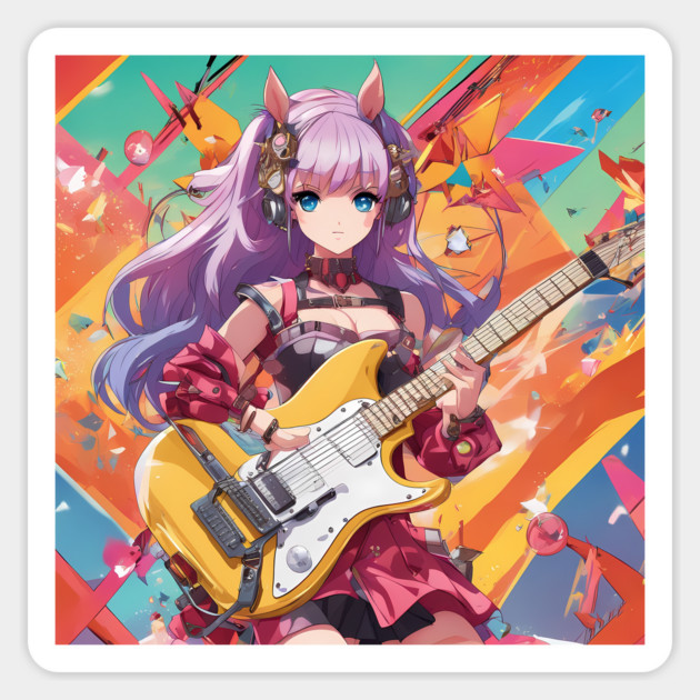 Bass Guitar Anime Sticker by animegirlnft