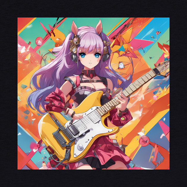 Bass Guitar Anime by animegirlnft
