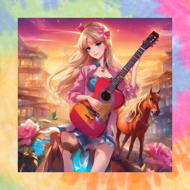 Guitar Cowboy Horse by animegirlnft