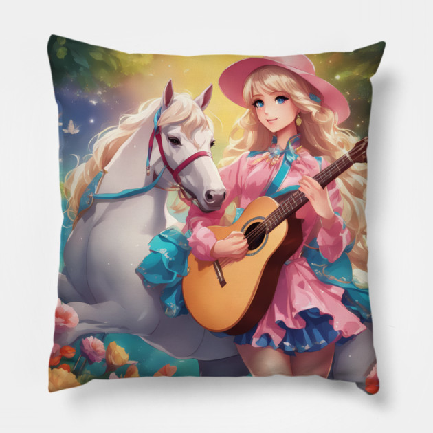 Guitar Instrument Tour Pillow by animegirlnft