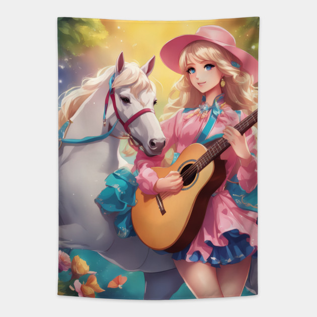 Guitar Instrument Tour Tapestry by animegirlnft