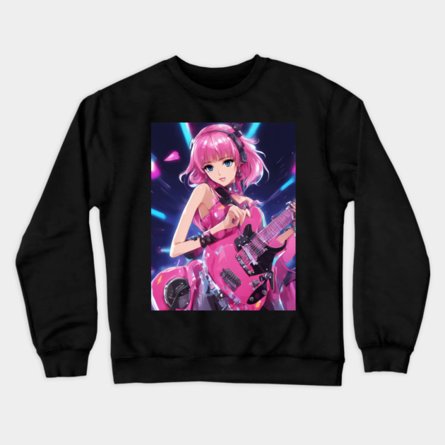 Super Star Acoustic Musican Crewneck Sweatshirt by animegirlnft
