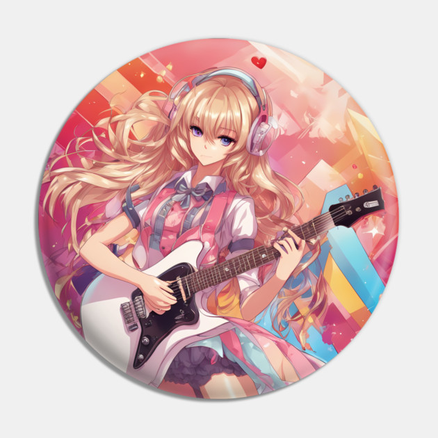 Vintage Artistic Guitar Pin by animegirlnft