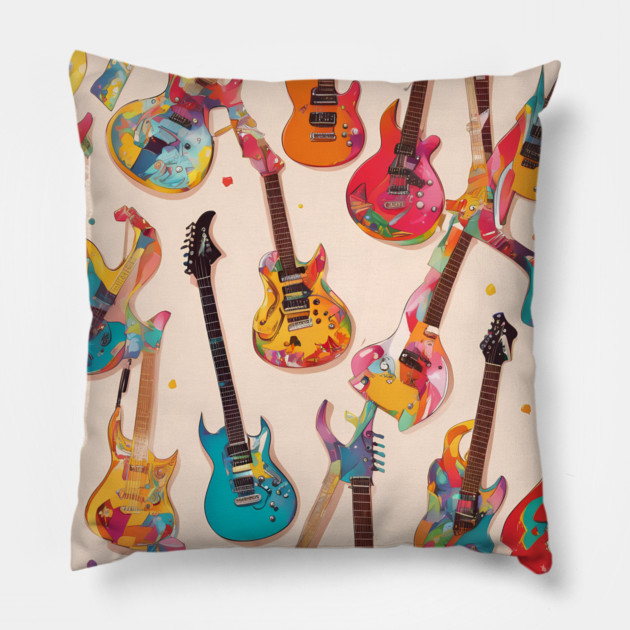 Producer Guitar Gift Pillow by animegirlnft