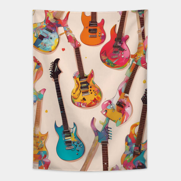Producer Guitar Gift Tapestry by animegirlnft