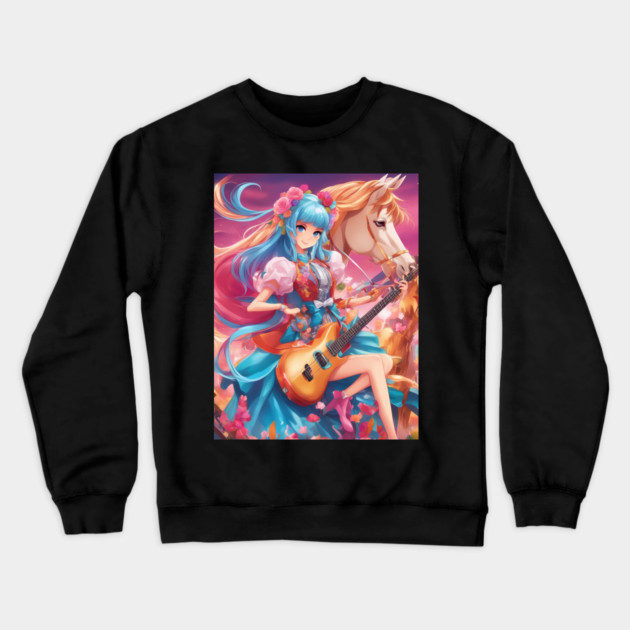 Guitar Artis Super Country Song Crewneck Sweatshirt by animegirlnft