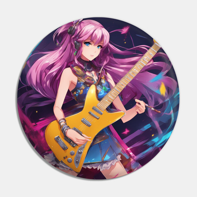 Hit Potential Guitar Waifu Pin by animegirlnft