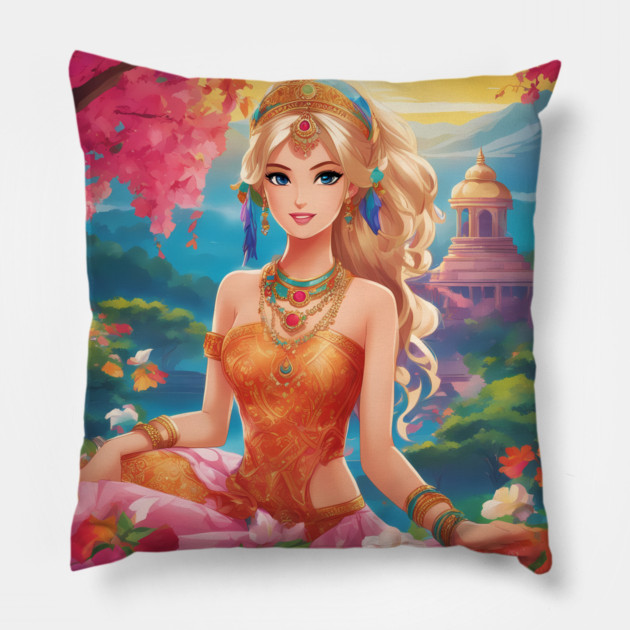 The Jewel of Bharat Pillow by animegirlnft
