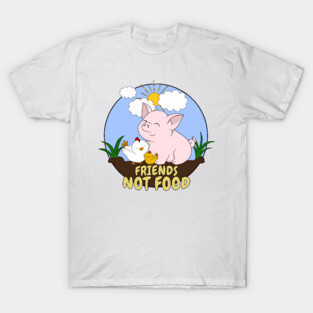Go Vegan Cute Pig And Chicken 5 T-Shirt