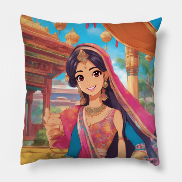 Indian collection of stylish Pillow by animegirlnft