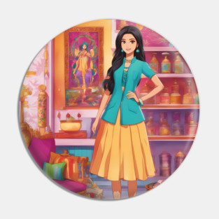 India and synthwave Pin