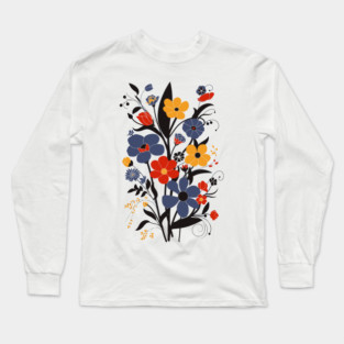 Art Deco Flowers Long Sleeve T-Shirt
