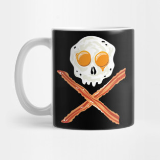 Bacon and Eggs Skull and Cross Bones Mug