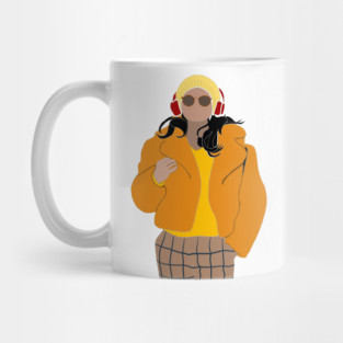 Only Murders In The Building, Mabel Mora Yellow Fur Coat & Red Beats Fan Art Mug