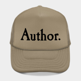 Author. black text Hat