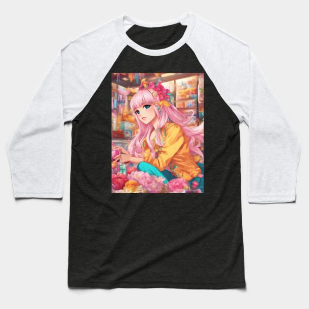 magazine Anime Baseball T-Shirt by animegirlnft