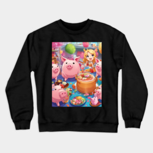 Moi Moi Let Pig Party Crewneck Sweatshirt