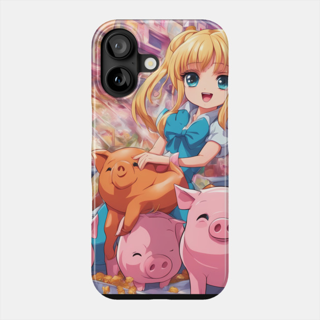 Playful Piggy Paradise Phone Case by animegirlnft