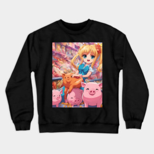 Playful Piggy Paradise Crewneck Sweatshirt