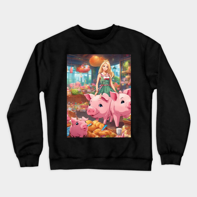 let's think Crewneck Sweatshirt by animegirlnft
