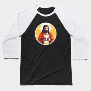 Christian Jesus Drinking Tea Baseball T-Shirt