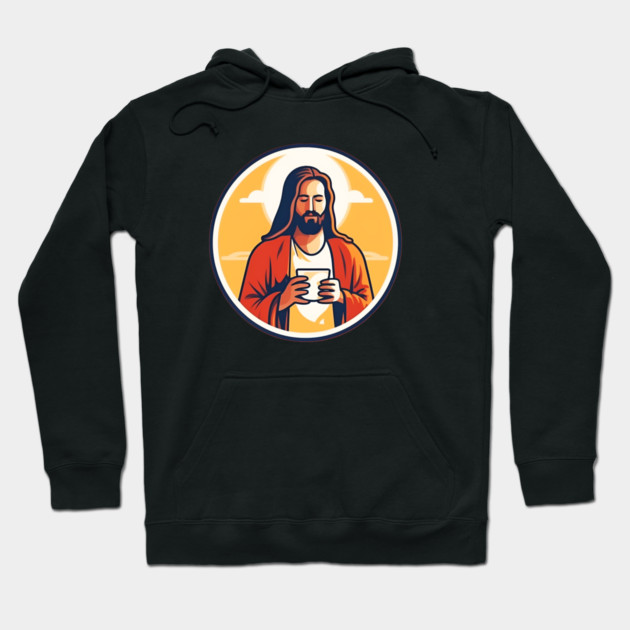 Christian Jesus Drinking Tea Hoodie by logiamerch