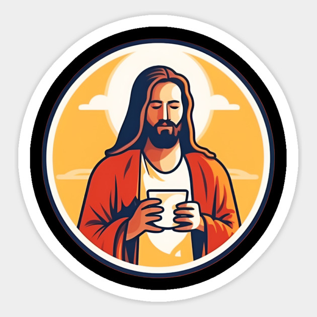 Christian Jesus Drinking Tea Magnet by logiamerch