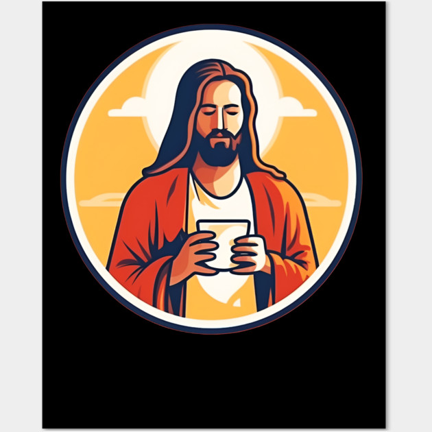 Christian Jesus Drinking Tea Wall Art by logiamerch