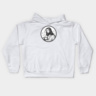 Christian Jesus Drinking Tea Kids Hoodie