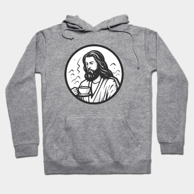 Christian Jesus Drinking Tea Hoodie by logiamerch