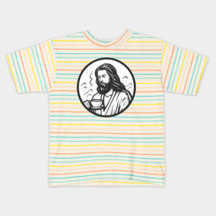Christian Jesus Drinking Tea Kids T-Shirt