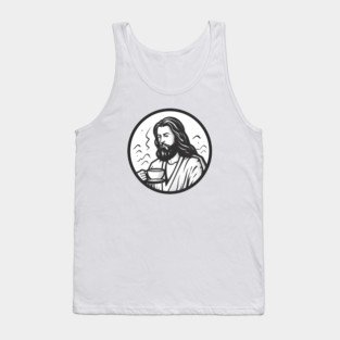 Christian Jesus Drinking Tea Tank Top