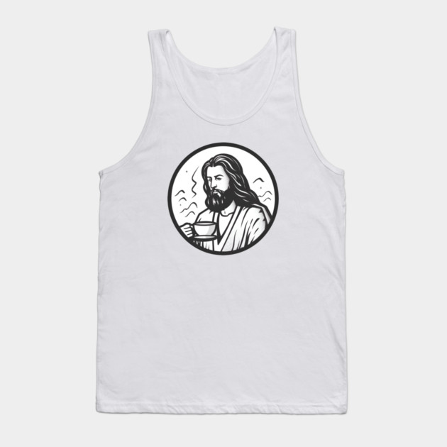 Christian Jesus Drinking Tea Tank Top by logiamerch