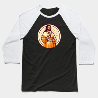 Christian Jesus Drinking Tea Baseball T-Shirt