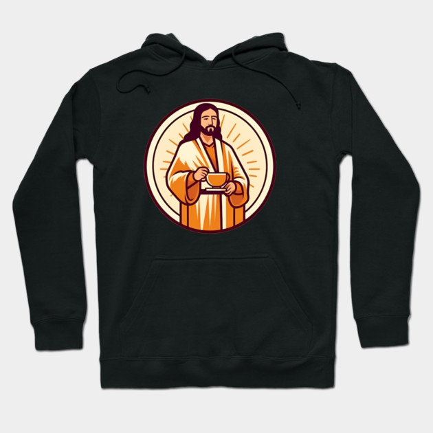 Christian Jesus Drinking Tea Hoodie by logiamerch