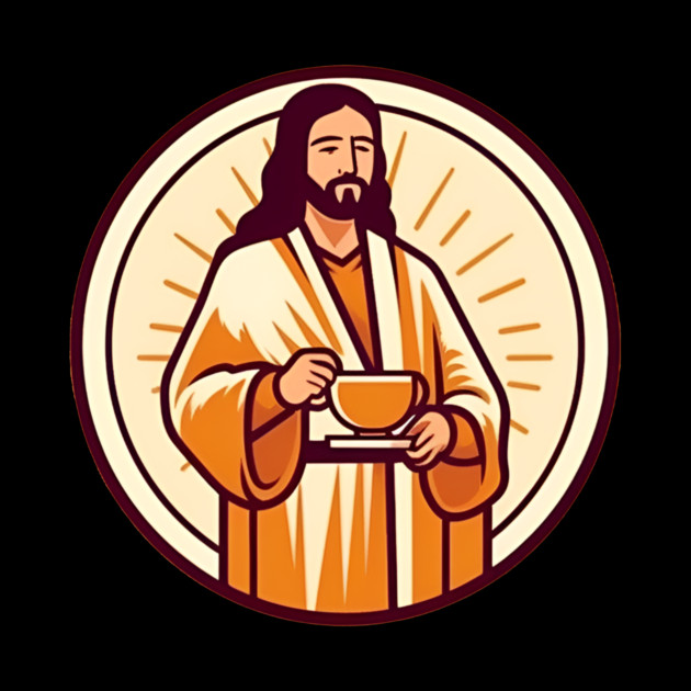Christian Jesus Drinking Tea by logiamerch