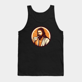 Christian Jesus Drinking Tea Tank Top