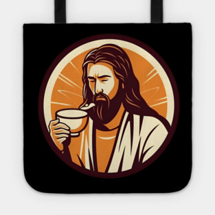 Christian Jesus Drinking Tea Tote