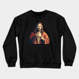 Christian Jesus Drinking Tea Crewneck Sweatshirt