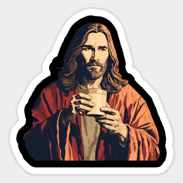 Christian Jesus Drinking Tea Magnet by logiamerch