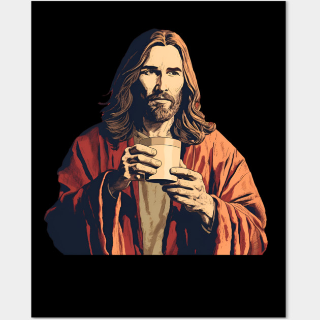 Christian Jesus Drinking Tea Wall Art by logiamerch