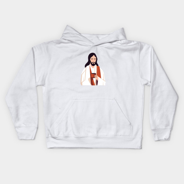 Christian Jesus Drinking Tea Kids Hoodie by logiamerch