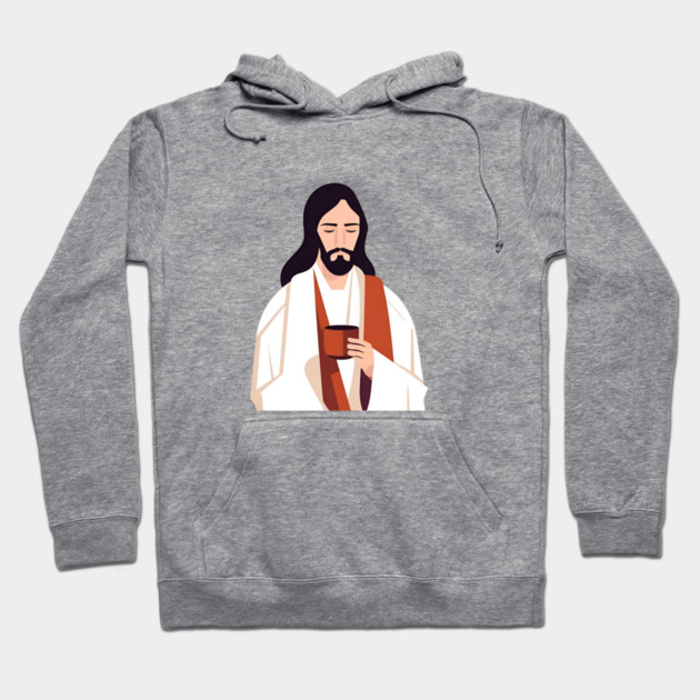 Christian Jesus Drinking Tea Hoodie by logiamerch