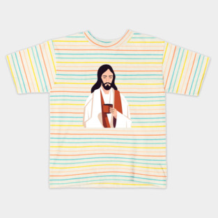 Christian Jesus Drinking Tea Kids T-Shirt