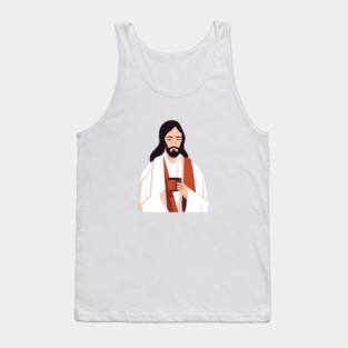 Christian Jesus Drinking Tea Tank Top