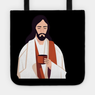 Christian Jesus Drinking Tea Tote