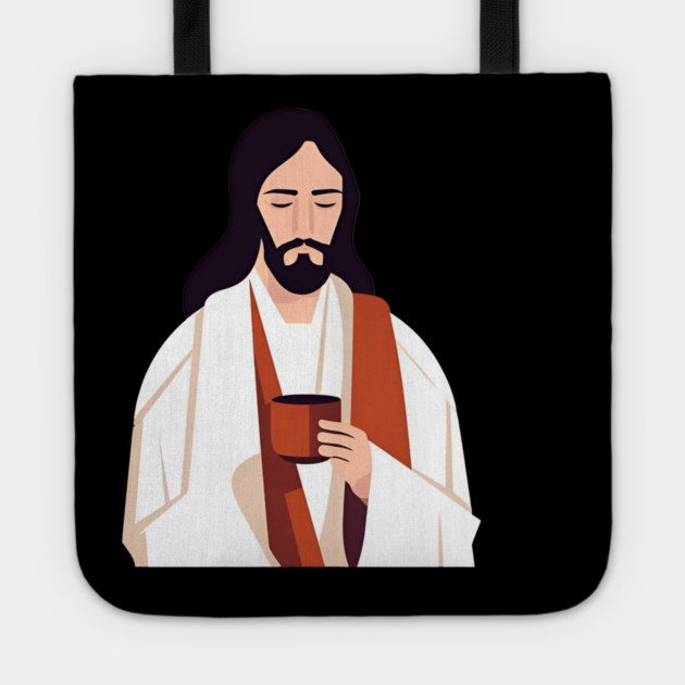 Christian Jesus Drinking Tea Tote by logiamerch