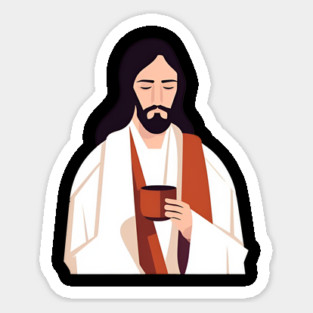 Christian Jesus Drinking Tea Magnet